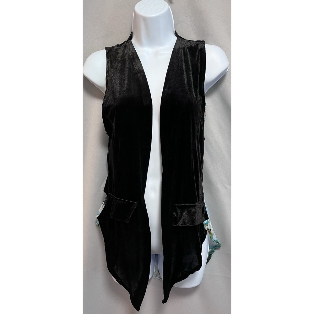 Grass Vest Women's One Sz Y2K‎ Black Multicolor Paris Pint